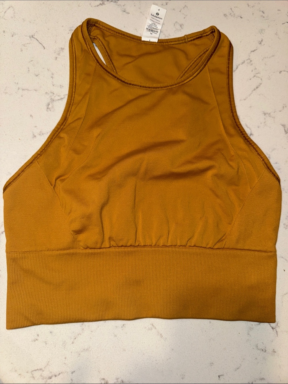 Lululemon size 4 High-Neck Mustard Women’s Sports Bra